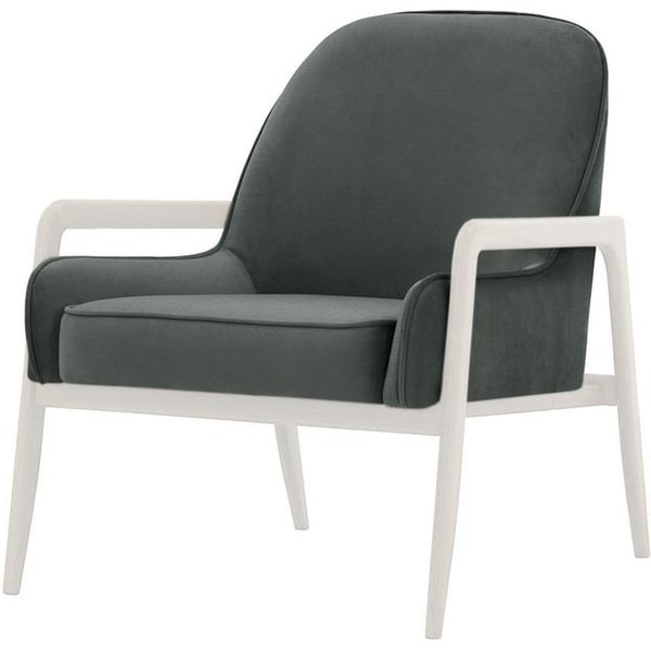 Fauteuil Turin, graphite - Velluto 19, Couleur des pieds: Blanc