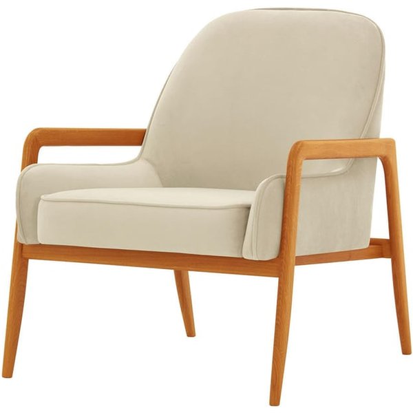 Fauteuil Turin, beige clair - Velluto 2, Couleur des pieds: aveo