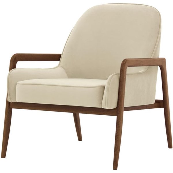 Fauteuil Turin, beige clair - Velluto 2, Couleur des pieds: Chêne foncé