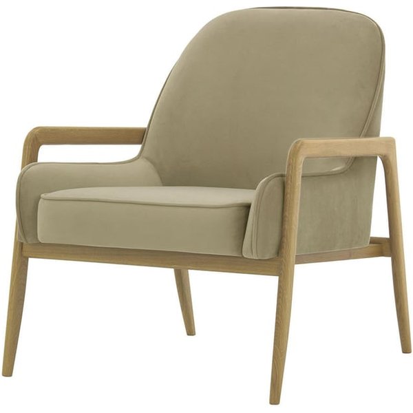 Fauteuil Turin, beige - Velluto 3, Couleur des pieds: Noir wax