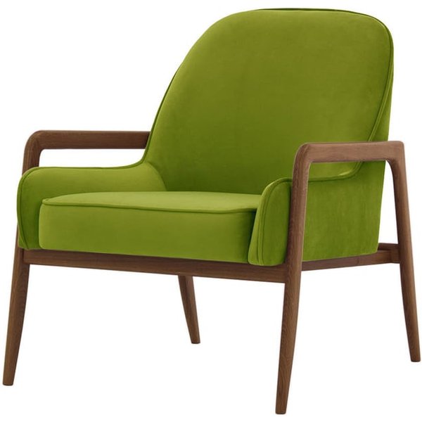 Fauteuil Turin, olive - Velluto 9, Couleur des pieds: Chêne foncé