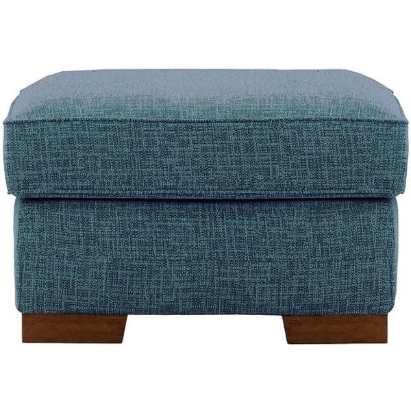 Pouf Avos, Vitolini 335-0722 - Bleu Marine, Couleur des pieds: Chêne foncé