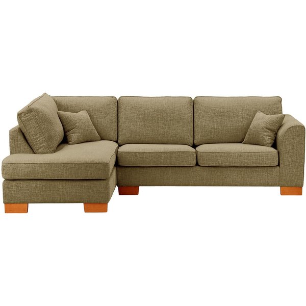 Grand canapé d'angle gauche Avos, Vitolini 256-0624 - Marron Clair, Couleur des pieds: aveo