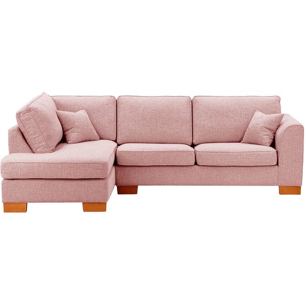 Canapé d'angle gauche Avos avec fonction lit, Vitolini 336-1036 - Rose, Couleur des pieds: aveo