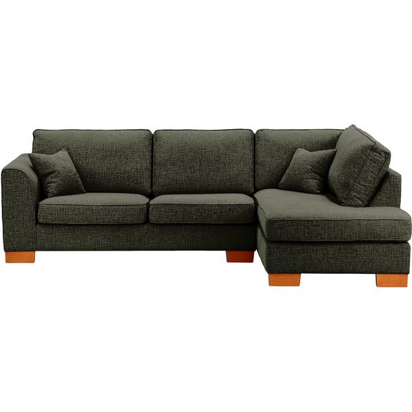 Canapé d'angle droit Avos avec fonction lit, Vitolini 097-1714 - Gris, Couleur des pieds: aveo
