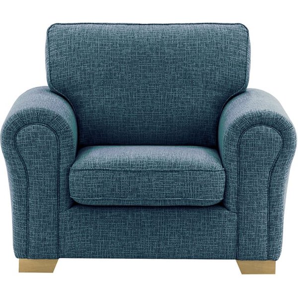 Fauteuil Bonna, Vitolini 335-0722 - Bleu Marine, Couleur des pieds: Noir wax