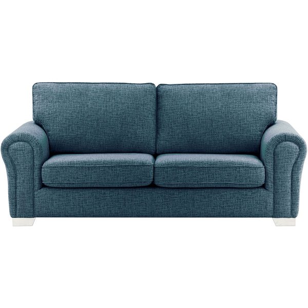 Canapé trois places Bonna, Vitolini 335-0722 - Bleu Marine, Couleur des pieds: Blanc