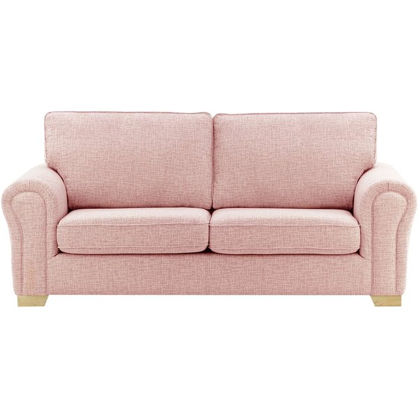 Canapé trois places Bonna, Vitolini 336-1036 - Rose, Couleur des pieds: Noir wax