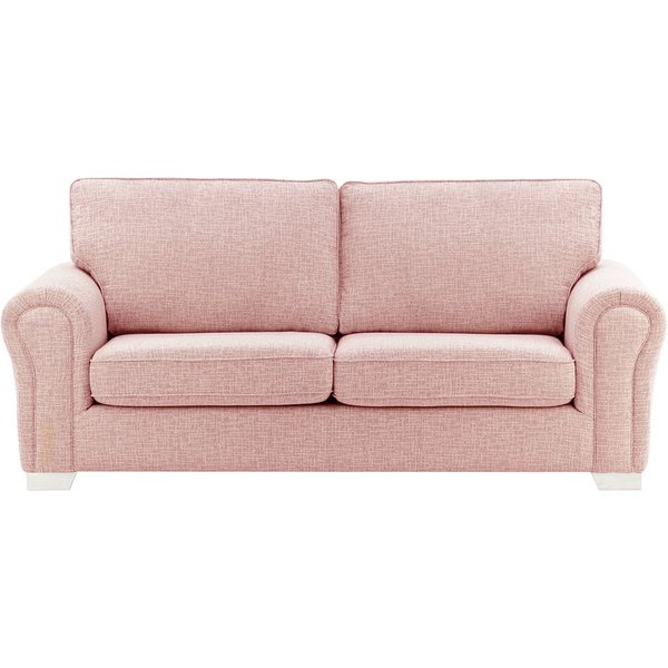 Canapé trois places Bonna, Vitolini 336-1036 - Rose, Couleur des pieds: Blanc