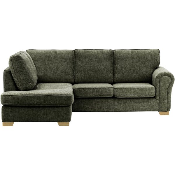 Canapé d’angle gauche Bonna, Vitolini 097-1714 - Gris, Couleur des pieds: Noir wax