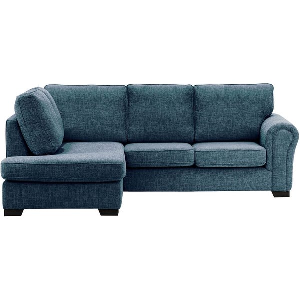 Canapé d’angle gauche Bonna, Vitolini 335-0722 - Bleu Marine, Couleur des pieds: Noir