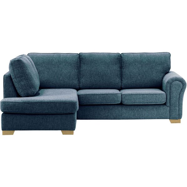 Canapé d’angle gauche Bonna, Vitolini 335-0722 - Bleu Marine, Couleur des pieds: Noir wax