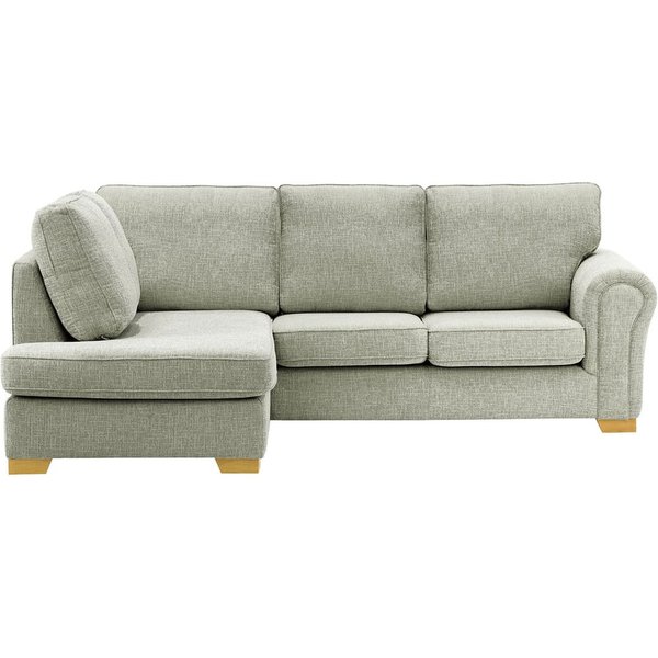 Canapé d’angle gauche Bonna, Vitolini 335-0723 - Gris Clair, Couleur des pieds: Chêne clair
