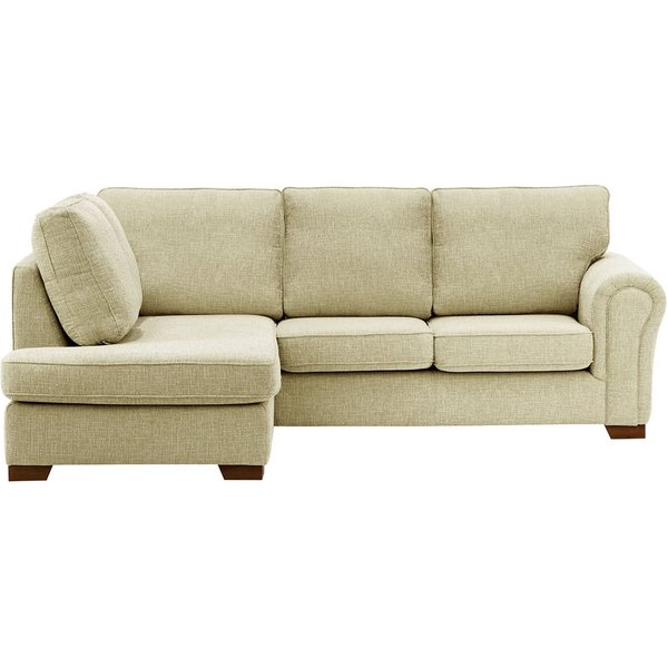 Canapé d’angle gauche Bonna, Vitolini 337-0708 - Vison, Couleur des pieds: Chêne foncé