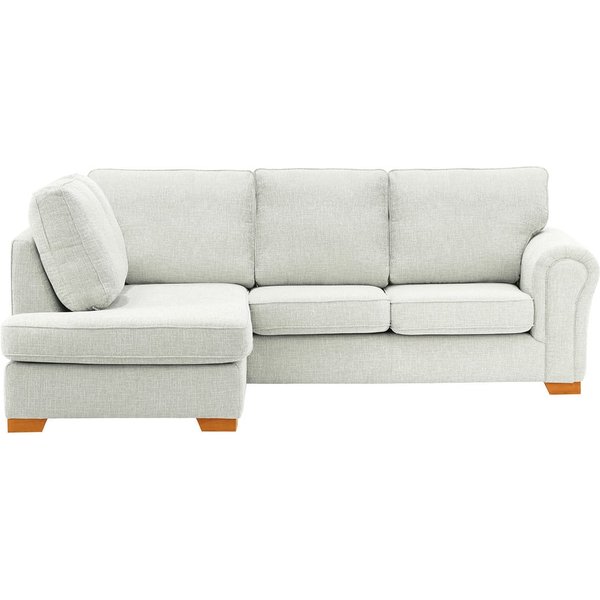 Canapé d’angle gauche Bonna, Vitolini 361-0104 - Blanc, Couleur des pieds: aveo
