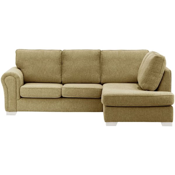 Canapé d’angle droit Bonna, Vitolini 256-0624 - Marron Clair, Couleur des pieds: Blanc