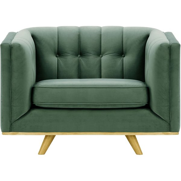 Fauteuil Vicenza, bleu - Velluto 12, Couleur des pieds: Chêne clair