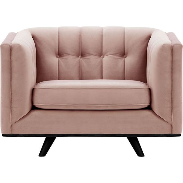 Fauteuil Vicenza, lila/rose - Velluto 14, Couleur des pieds: Noir
