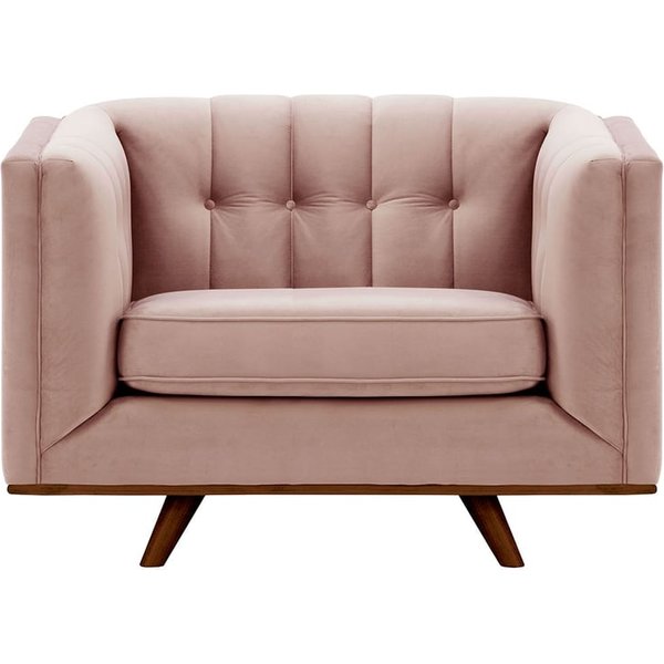 Fauteuil Vicenza, lila/rose - Velluto 14, Couleur des pieds: Chêne foncé