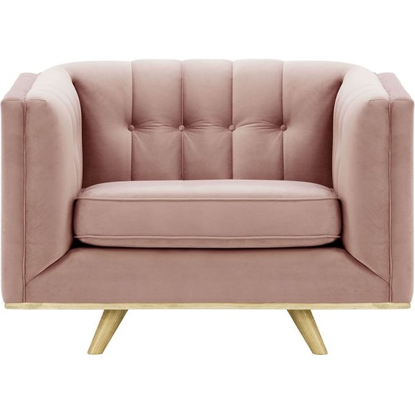 Fauteuil Vicenza, lila/rose - Velluto 14, Couleur des pieds: Noir wax