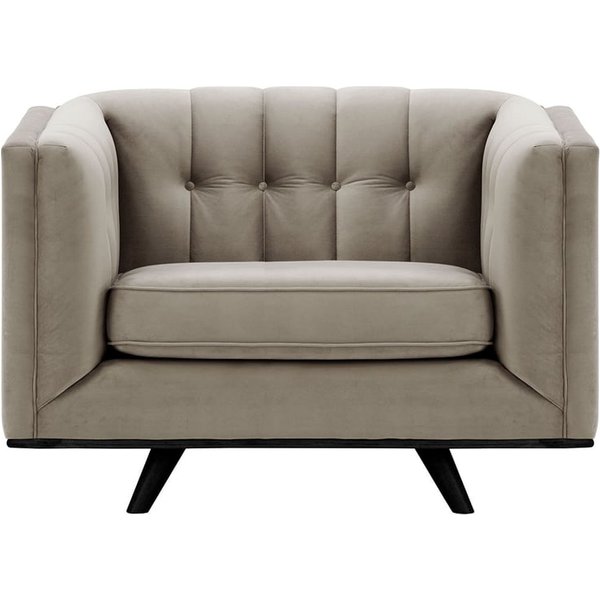 Fauteuil Vicenza, gris éléphant - Velluto 17, Couleur des pieds: Noir