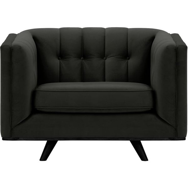 Fauteuil Vicenza, noir - Velluto 20, Couleur des pieds: Noir