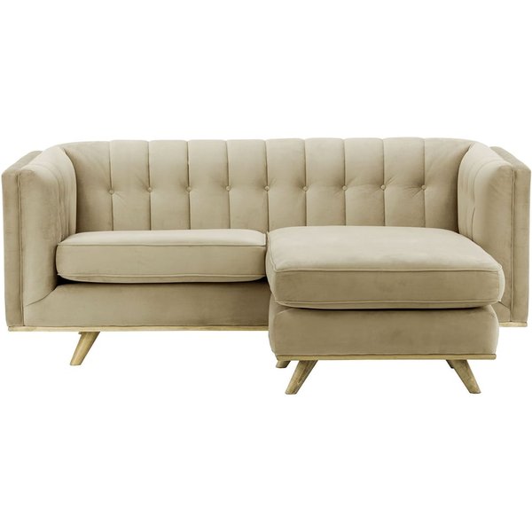 Canapé d’angle réversible Vicenza, beige - Velluto 3, Couleur des pieds: Noir wax