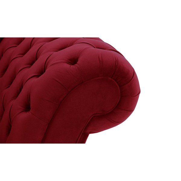 Canapé chaise longue Chester, Velluto 33 - orange rouillé, Couleur des pieds: aveo