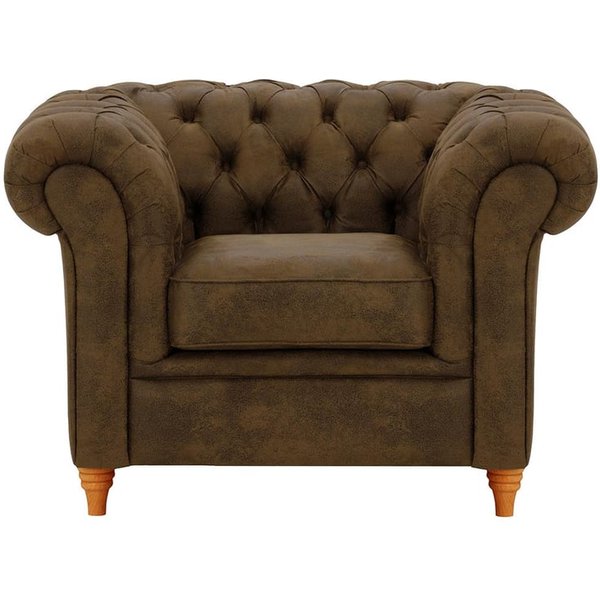 Fauteuil Chesterfield, Madagaskar 12 - Dark Brown, Couleur des pieds: aveo