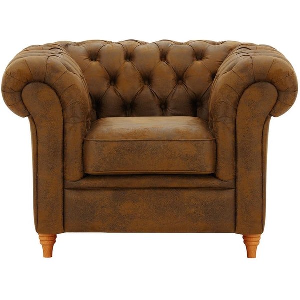 Fauteuil Chesterfield, Madagaskar 14 - Brown, Couleur des pieds: aveo
