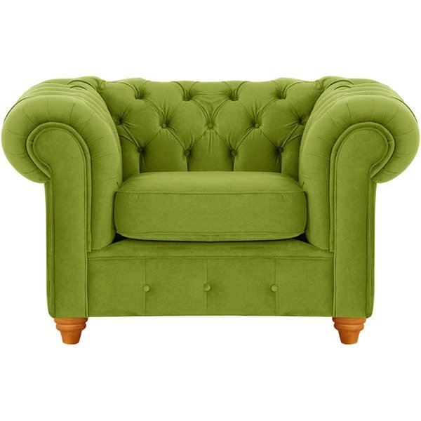 Fauteuil Chesterfield Max, olive - Velluto 9, Couleur des pieds: aveo