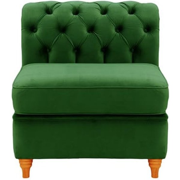 Chesterfield - Module intérieur une personne (1CP), vert foncé - Velluto 10, Couleur des pieds: aveo