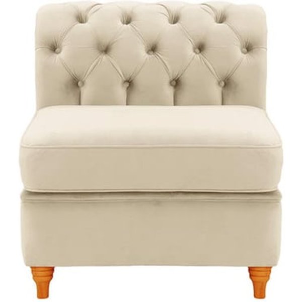 Chesterfield - Module intérieur une personne (1CP), beige clair - Velluto 2, Couleur des pieds: aveo
