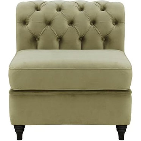 Chesterfield - Module intérieur une personne (1CP), beige - Velluto 3, Couleur des pieds: Noir