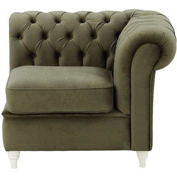 Chesterfield – Module d’extrémité droite une place (1R), graphite - Velluto 19, Couleur des pieds: Blanc