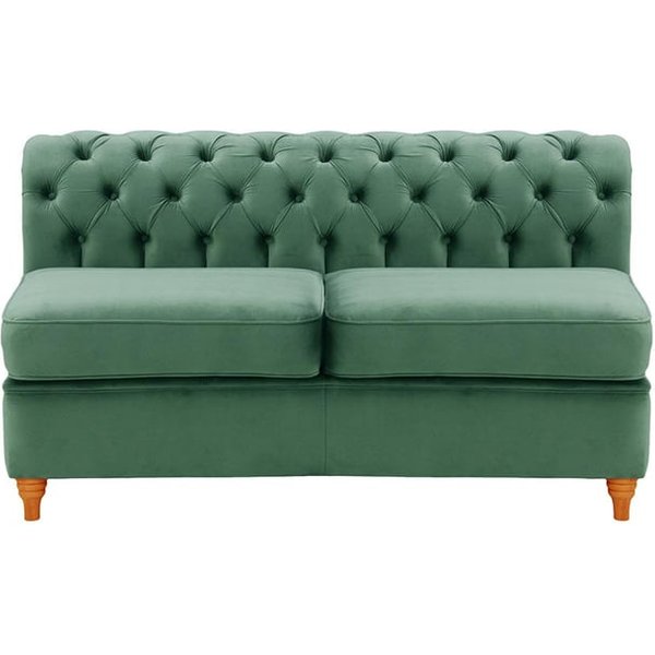 Chesterfield - Module intérieur deux places (2CP), bleu - Velluto 12, Couleur des pieds: aveo