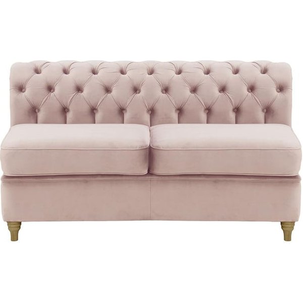 Chesterfield - Module intérieur deux places (2CP), lila/rose - Velluto 14, Couleur des pieds: Noir wax