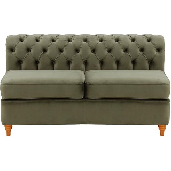 Chesterfield - Module intérieur deux places (2CP), graphite - Velluto 19, Couleur des pieds: aveo