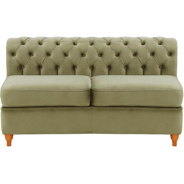 Chesterfield - Module intérieur deux places (2CP), beige - Velluto 3, Couleur des pieds: aveo