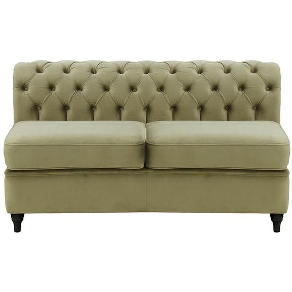 Chesterfield - Module intérieur deux places (2CP), beige - Velluto 3, Couleur des pieds: Noir