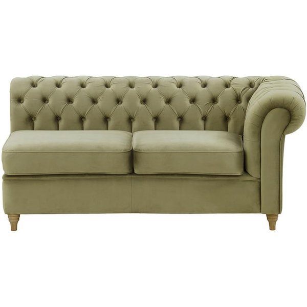 Chesterfield- Module d’extrémité droite deux places (2R), beige - Velluto 3, Couleur des pieds: Noir wax