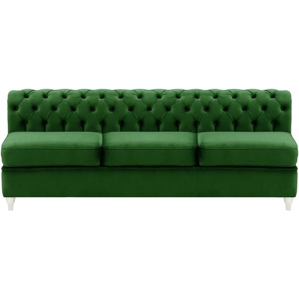 Chesterfield- Module intérieur trois personnes (3CP), vert foncé - Velluto 10, Couleur des pieds: Blanc