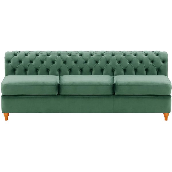 Chesterfield- Module intérieur trois personnes (3CP), bleu - Velluto 12, Couleur des pieds: aveo