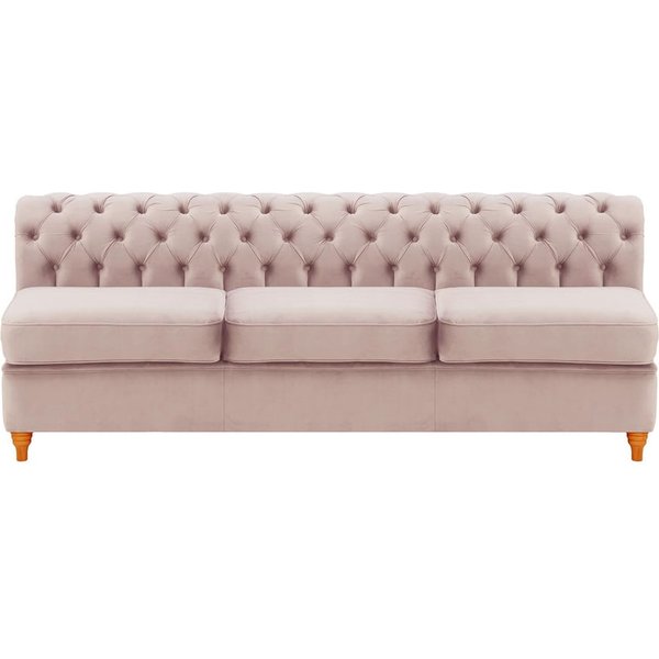 Chesterfield- Module intérieur trois personnes (3CP), lila/rose - Velluto 14, Couleur des pieds: aveo