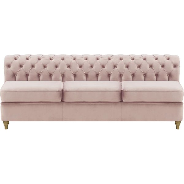 Chesterfield- Module intérieur trois personnes (3CP), lila/rose - Velluto 14, Couleur des pieds: Noir wax