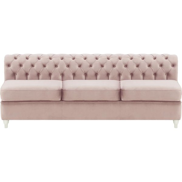 Chesterfield- Module intérieur trois personnes (3CP), lila/rose - Velluto 14, Couleur des pieds: Blanc