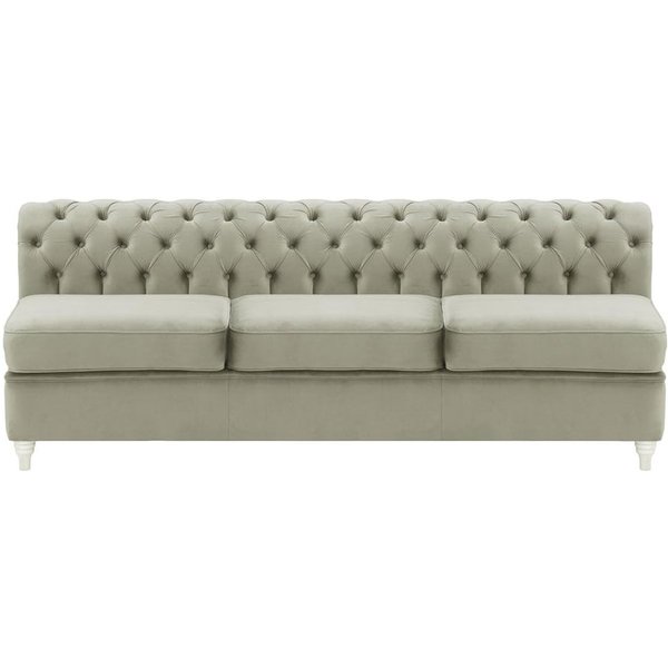 Chesterfield- Module intérieur trois personnes (3CP), gris clair - Velluto 15, Couleur des pieds: Blanc