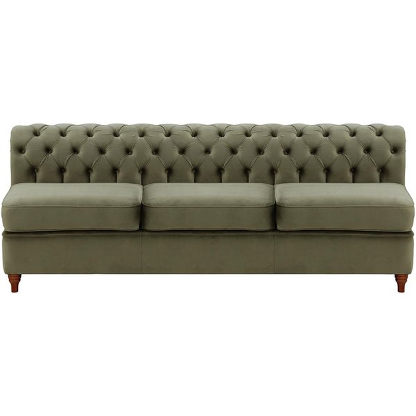 Chesterfield- Module intérieur trois personnes (3CP), graphite - Velluto 19, Couleur des pieds: Chêne foncé