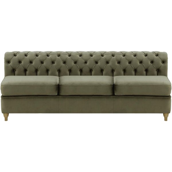 Chesterfield- Module intérieur trois personnes (3CP), graphite - Velluto 19, Couleur des pieds: Noir wax