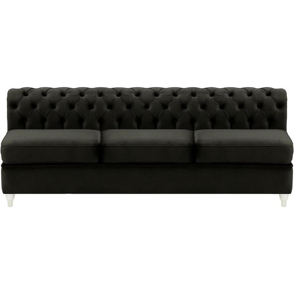 Chesterfield- Module intérieur trois personnes (3CP), noir - Velluto 20, Couleur des pieds: Blanc